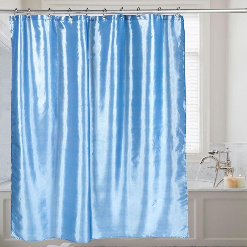 Carnation Home Fashions "Shimmer" Faux Silk Shower Curtain - Slate 70x72"