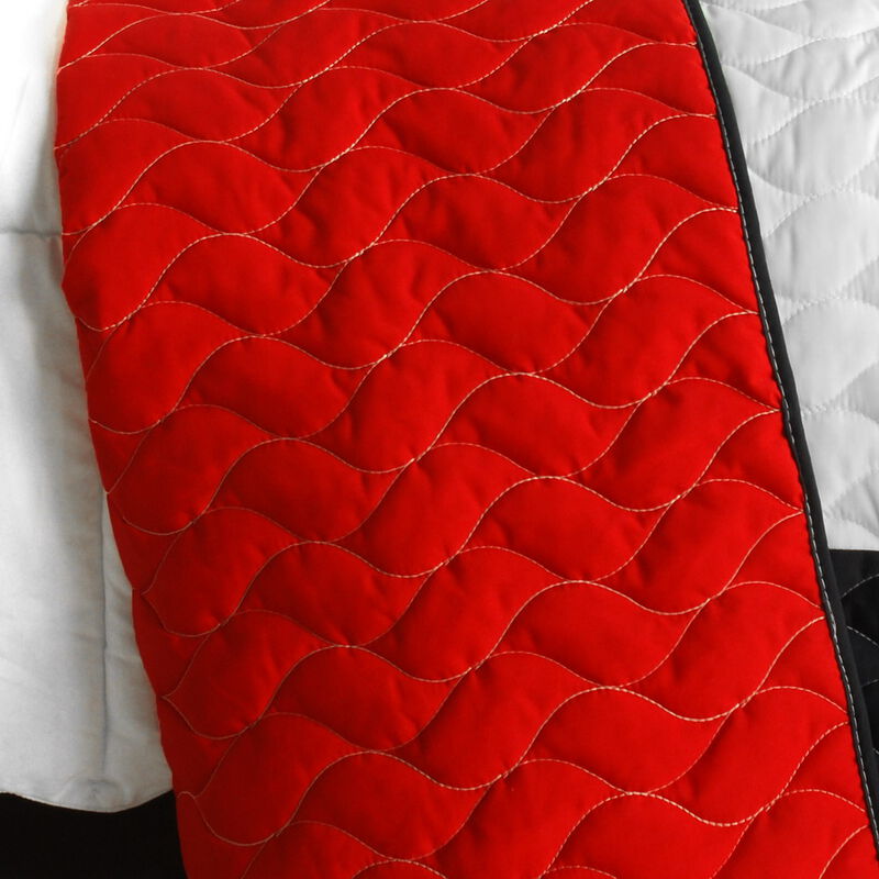 3-Piece Vermicelli Quilted Geometric Patchwork Quilt Set with Matching Shams image number 3