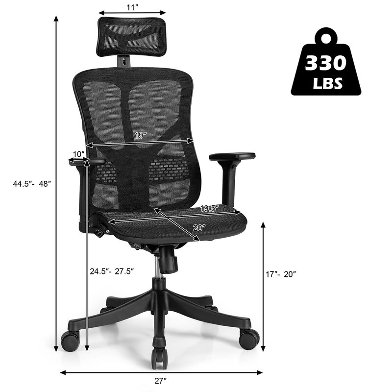 Costway Ergonomic High Back Mesh Office Chair Adjustable Swivel Computer Chair
