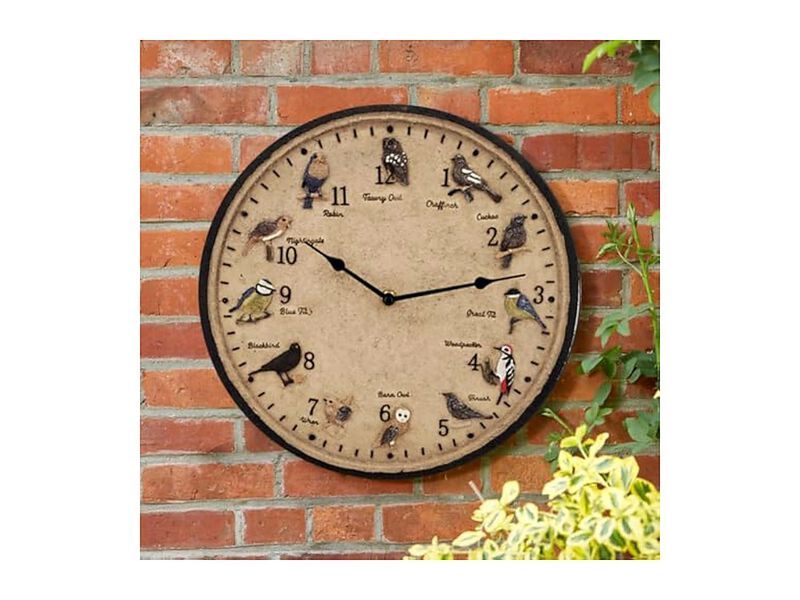 Birds Wall Clock 12 Inch Outdoor Waterproof Home Decor image number 1