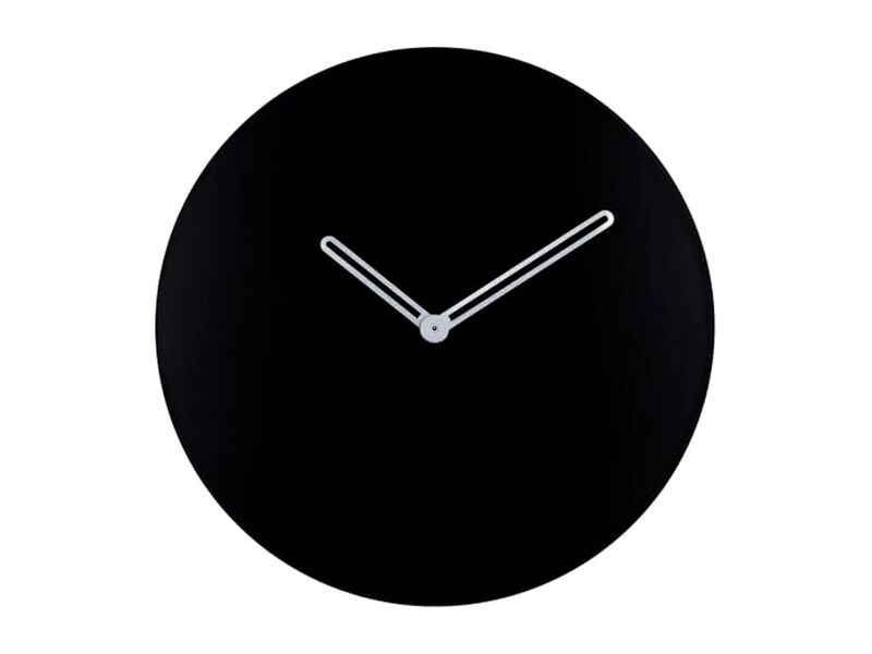 Glossy Sliver Hands Black Mdf Wooden Wall Clock 24 Cm Wood Home Decor image number 0