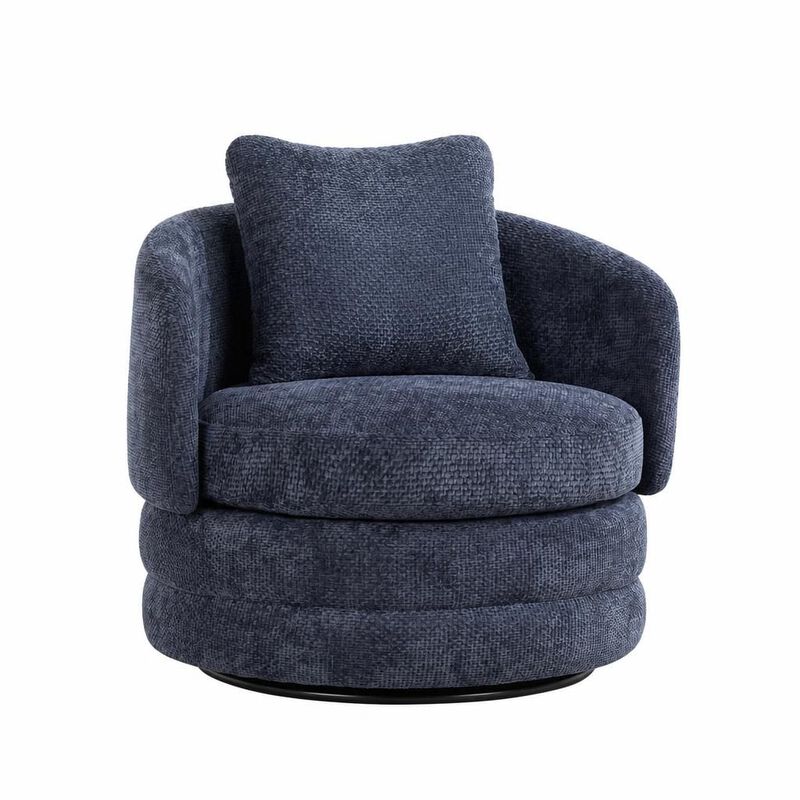 GOODSILO 30 Inch Wide 360 Degree Swivel Barrel Accent Chair Chenille Upholstered Comfy Single Armchair for Living Room Bedroom and Lounge image number 0