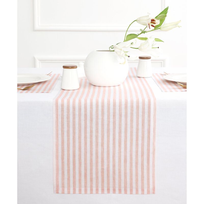 Solino Home Amalfi Stripe 100% Linen Table Runner &ndash; Handcrafted, Machine Washable, Perfect for Holiday and Everyday Dining