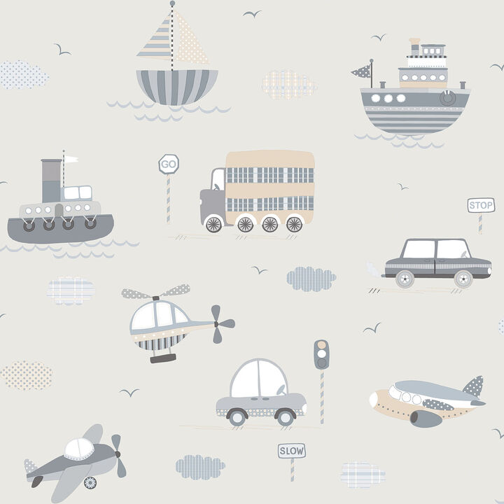 Tiny Tots 2 Transportation Multi-coloured Wallpaper G78415