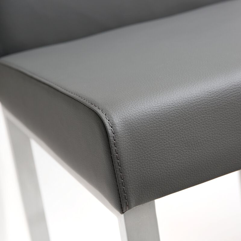 Tov Furniture Denmark Grey Performance Vegan Leather and Stainless Steel Counter Stool - Set of 2 image number 5
