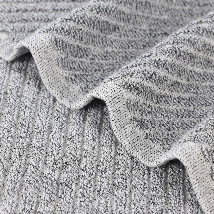 Cotton Blend Ribbed Hand Towels Set of 6, Soft Quick Dry Absorbent Towels for Daily Use