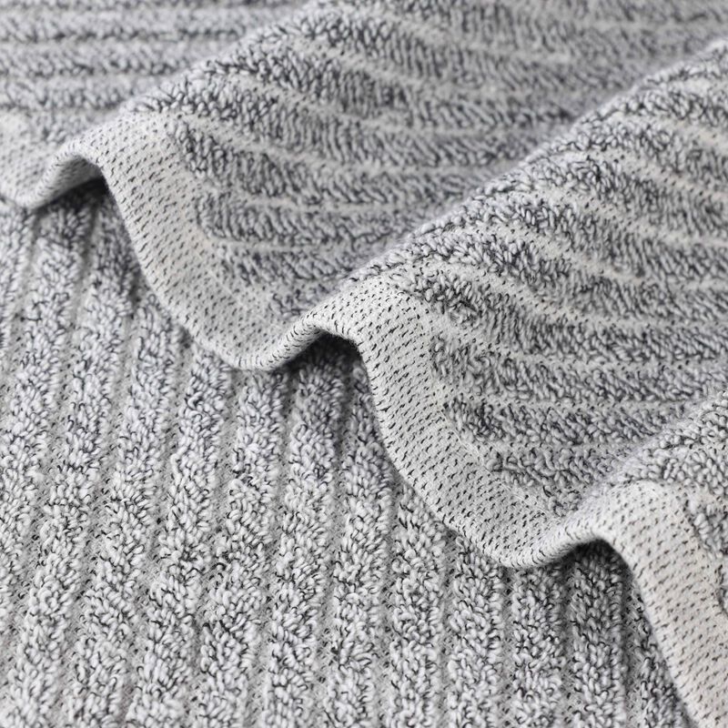 Cotton Blend Ribbed Hand Towels Set of 6, Soft Quick Dry Absorbent Towels for Daily Use image number 1