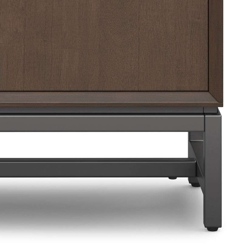 Banting SOLID HARDWOOD 32 inch Wide Modern Industrial Low Storage Cabinet in Walnut Brown