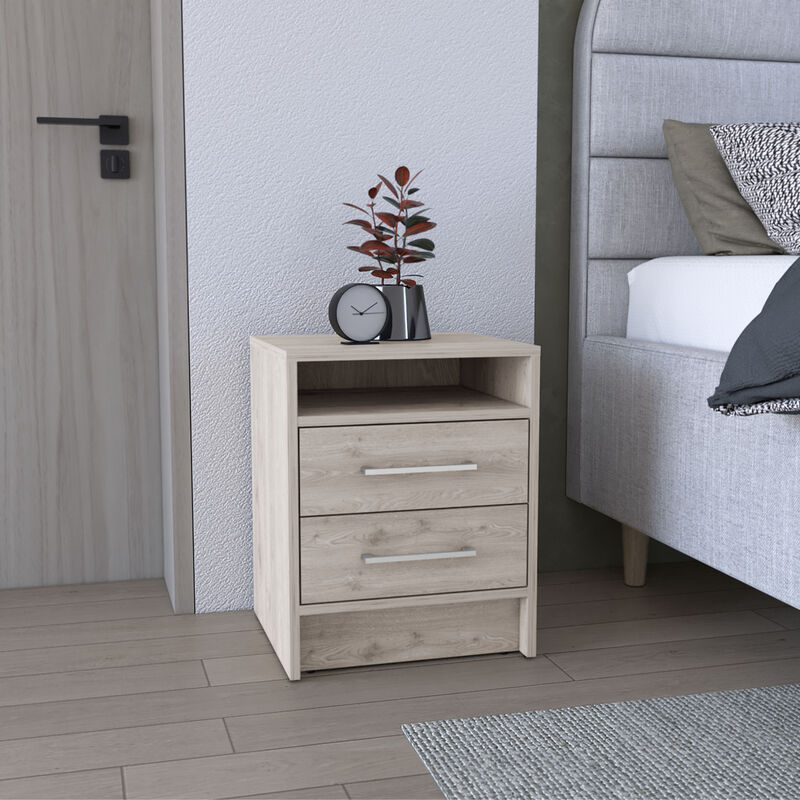 Streamdale Eter Nightstand, Superior Top, Two Drawers - Light Gray image number 1