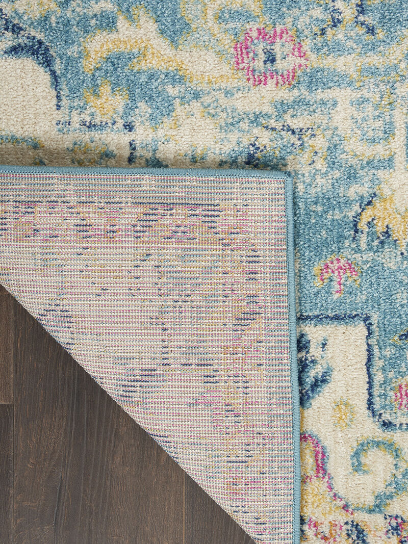 Passion PSN25 Ivory/Light Blue 2'2" x 10' Rug image number 1