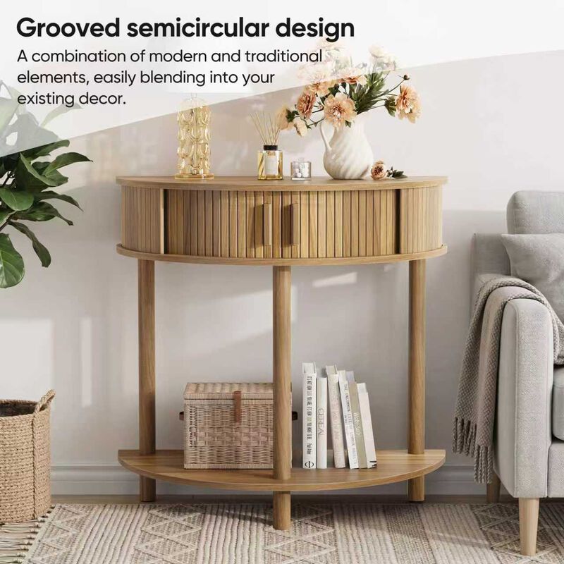 Quuswu Half-Moon Console Table image number 2