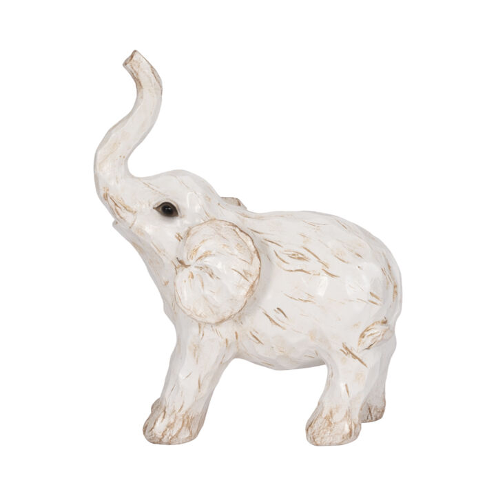 8" Elephant Figurine, White