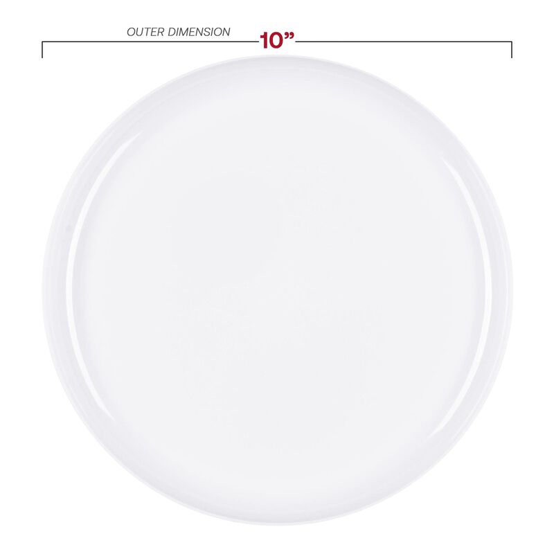 White Flat Round Plastic Dinnerware Value Set (40 Sets) image number 2