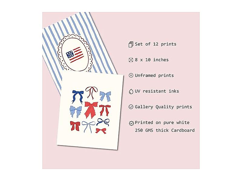 12 Pack 4th July Wall Art Patriotic Arts Decor Cute America Poster Independence image number 2