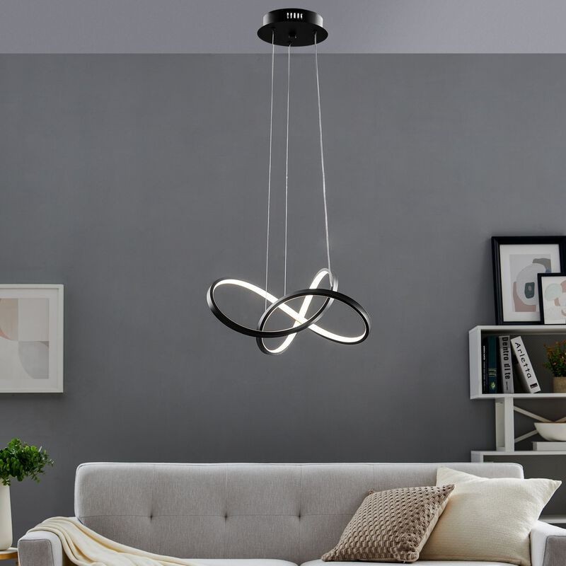 Knotted Chandelier Black Metal Integrated LED Dimmable