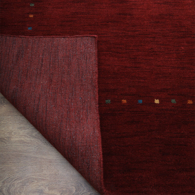 RUGSOTIC CARPETS HAND KNOTTED LOOM WOOL ECO-FRIENDLY AREA RUGS  - 8'x11', Rectangle, Red Color, Contemporary Modern Design, High Pile Thick Handmade Anti Skid Rugs for Living Room (L00105)