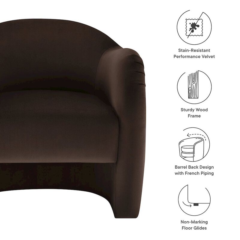 Compose Performance Velvet Accent Chair image number 1