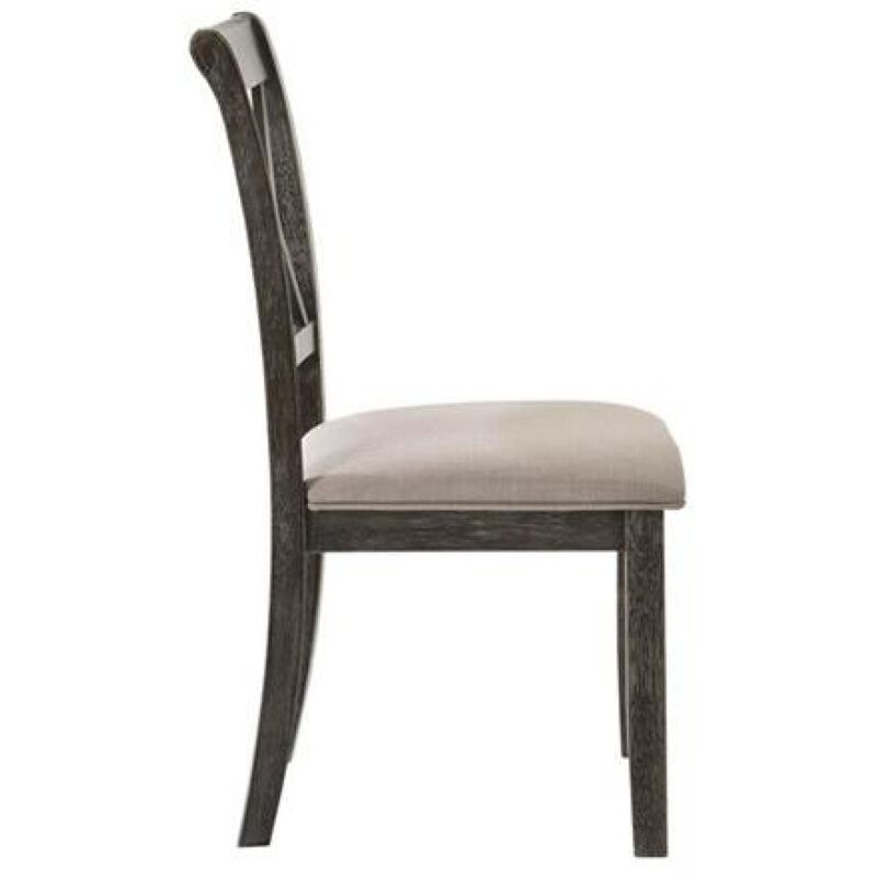 Claudia II Side Chair (Set-2) in Fabric & Weathered Gray