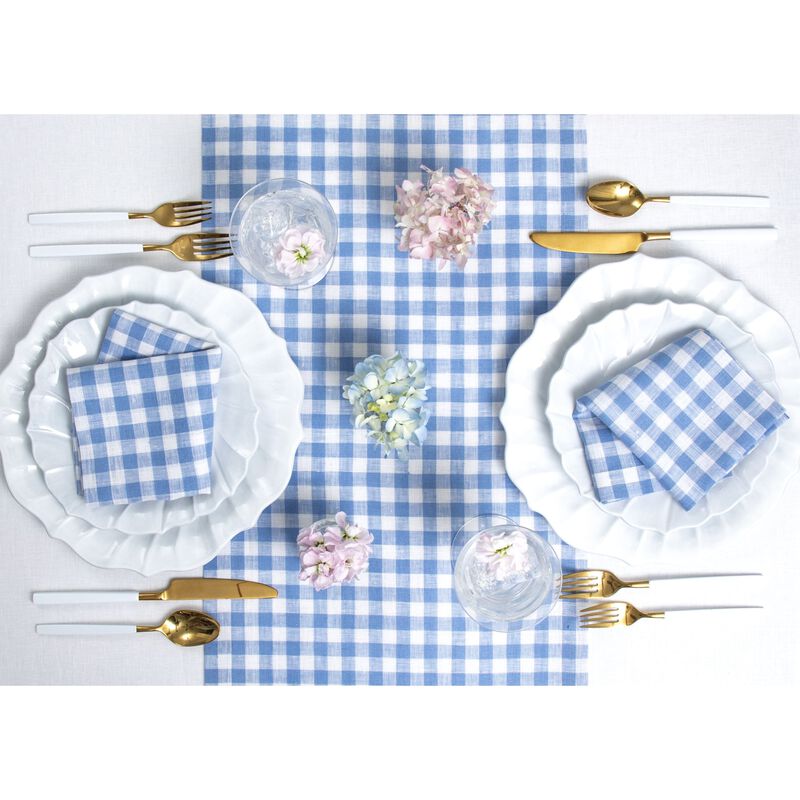 Linen Dinner Napkins - Gingham Check