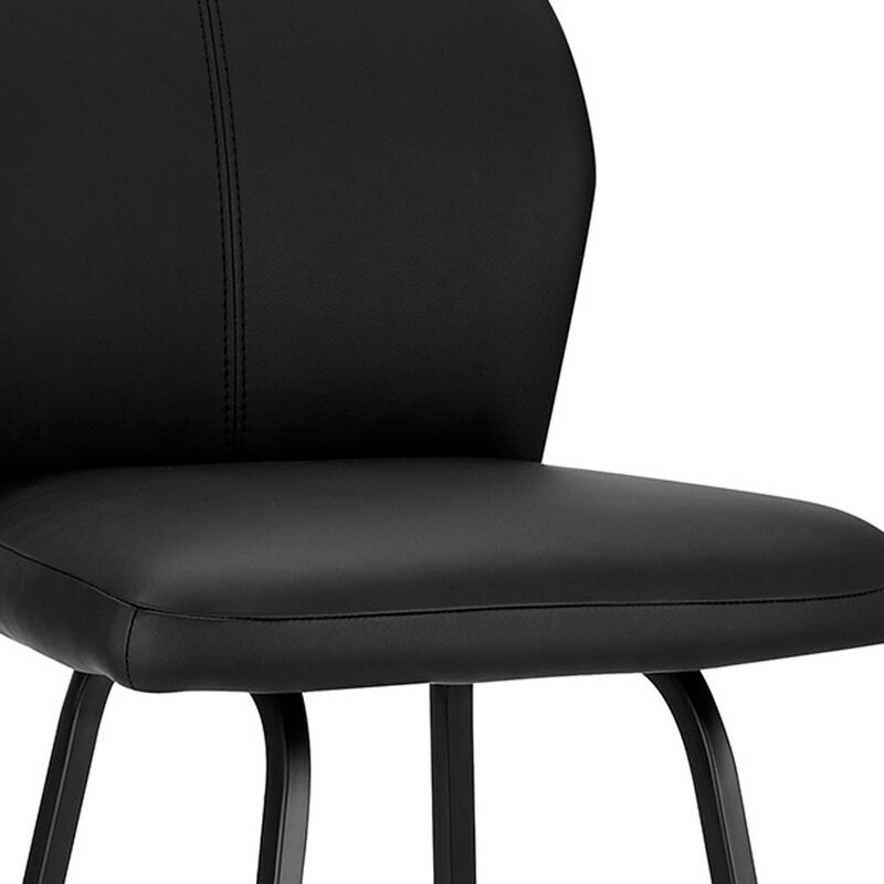 HomeRoots 26" Black Faux Leather and Iron Counter Height Bar Chair image number 5