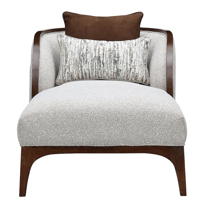 Michael Amini Houston Chaise - Pebble/Walnut