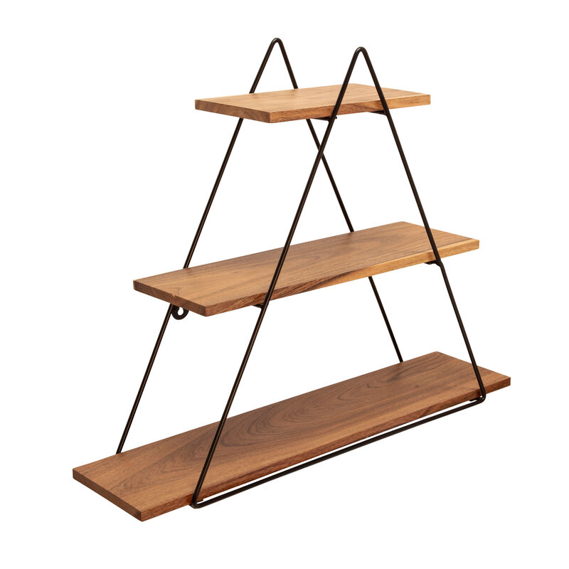 Metal/Wood Triangle Wall Shelf image number 0