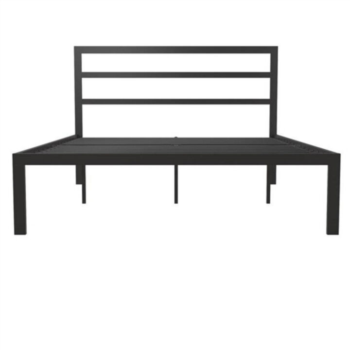 Metal Platform Bed Frame with Headboard Included for Durable Bedroom Support