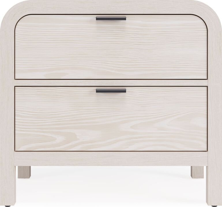 Drake Two Drawer USB-Charging Nightstand in Sugar