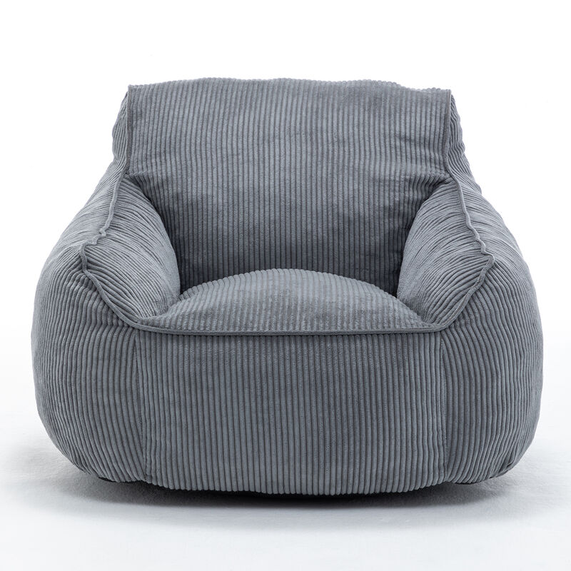 GOODSILO Ergonomic Corduroy Bean Bag Sofa Chair with Armrests for Comfortable Lounging and Relaxation in Any Living Space image number 0