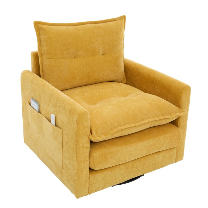 Secra Modern Chenille Swivel Accent Chair image number 0