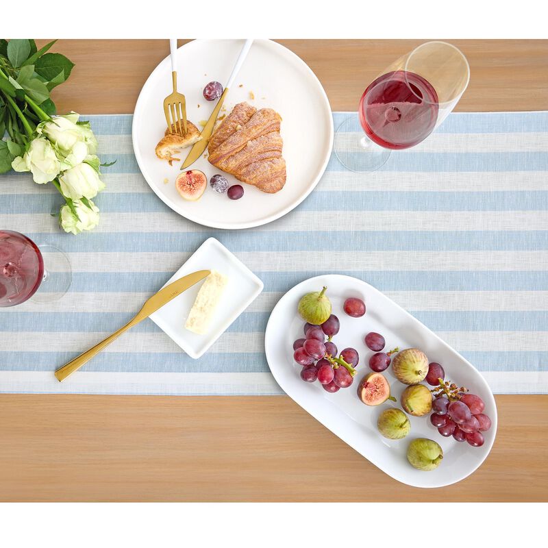 Solino Home 100% Pure Linen Table Runner - Sorrento Stripe