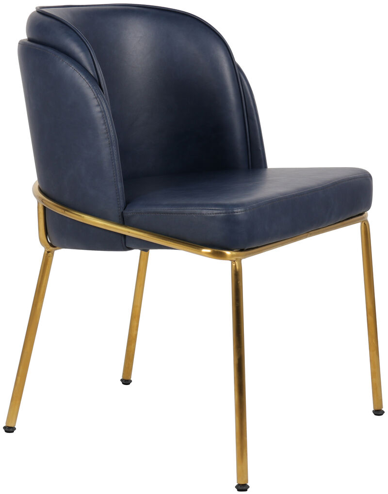 Meridian Furniture Jagger Navy Vegan Leather Dining Chair, Set of 2 image number 5