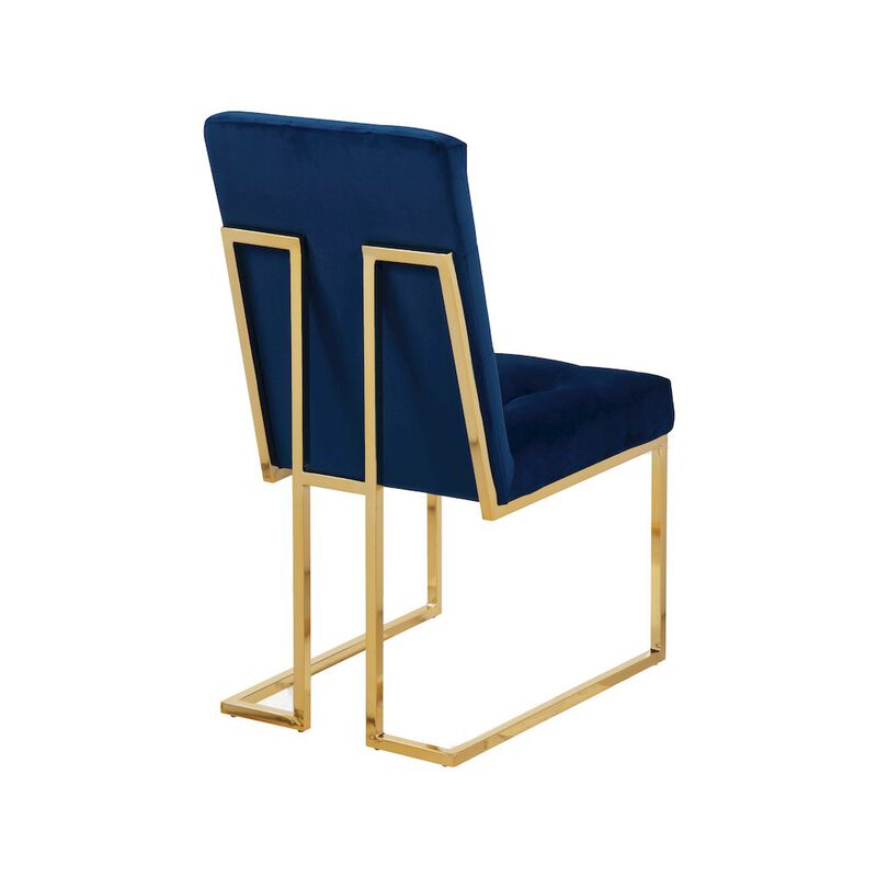 Meridian Furniture Pierre Navy Velvet Dining Chair, Set of 2