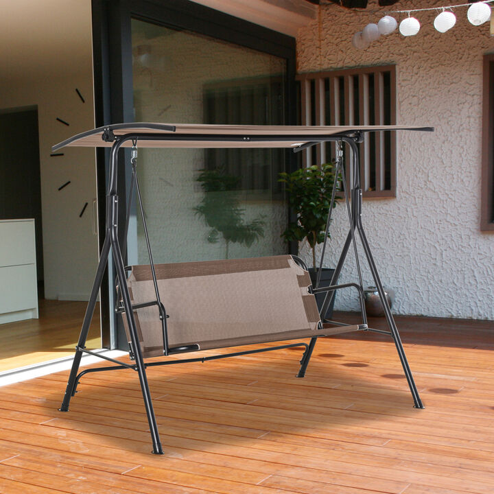 Hivvago 2-Seat Patio Swing with Adjustable Canopy