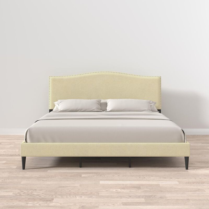 Rize Home Leighford King Platform Bed Beige image number 4