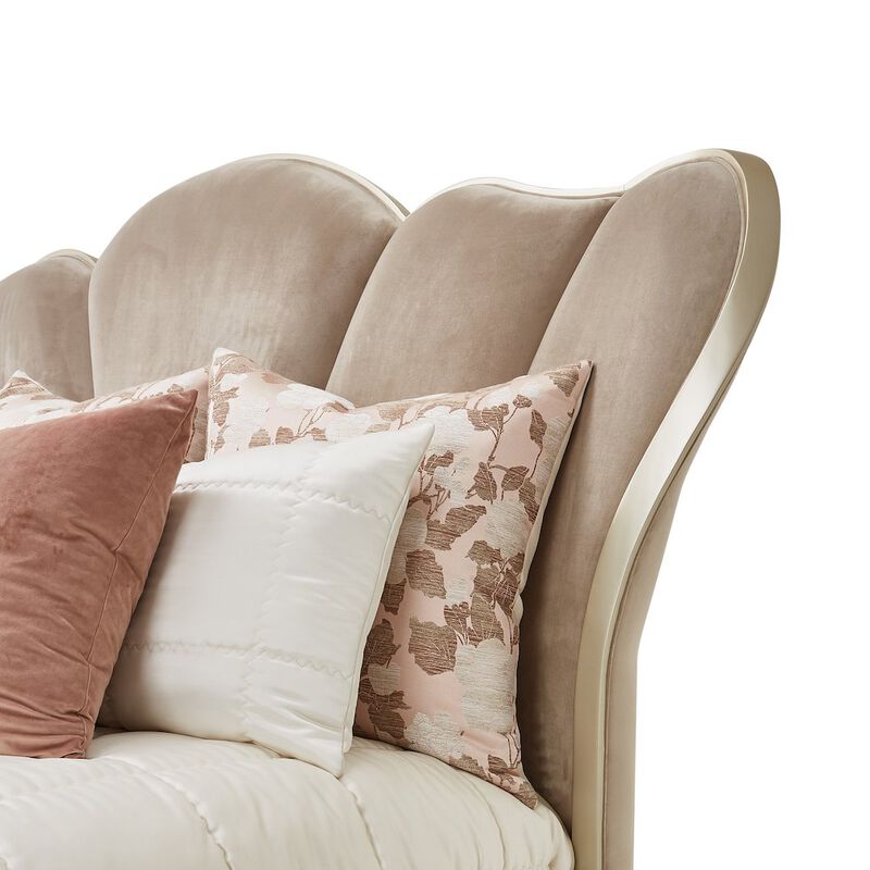 Michael Amini Villa Cherie Cal. King Channel Tufted Bed - Hazelnut