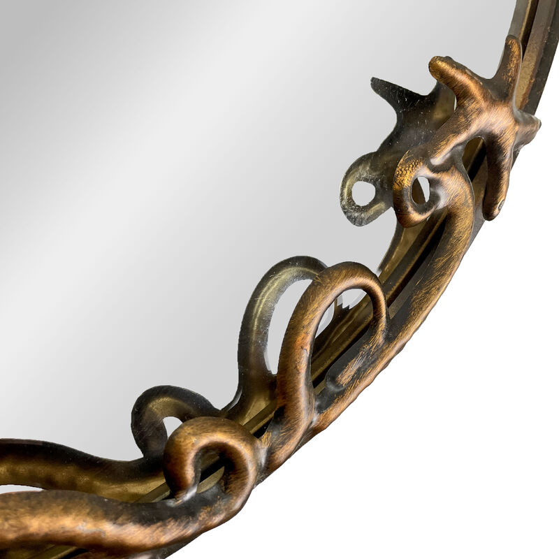 Bronze Octopus Wall Mirror &ndash; 20-Inch Decorative Accent for Nautical Home Decor image number 3