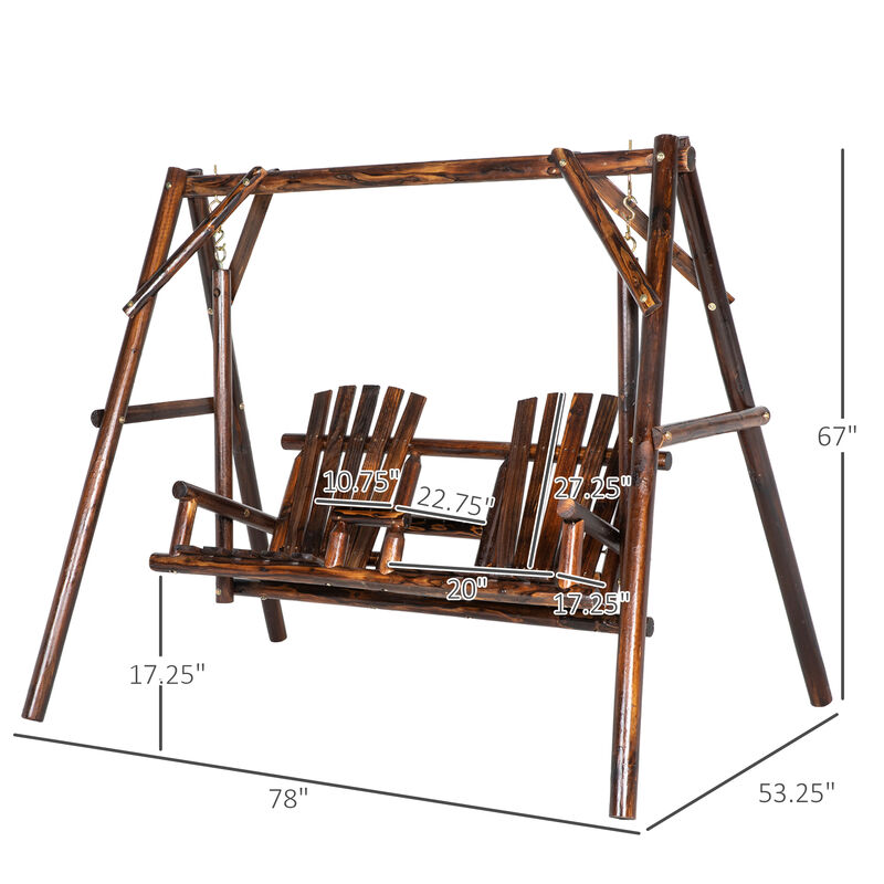Hivvago Porch Swing with Stand and Table for Outdoor Use image number 2