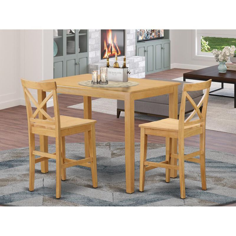 3 Pc counter height set - high top Table and 2 Dining Chairs.