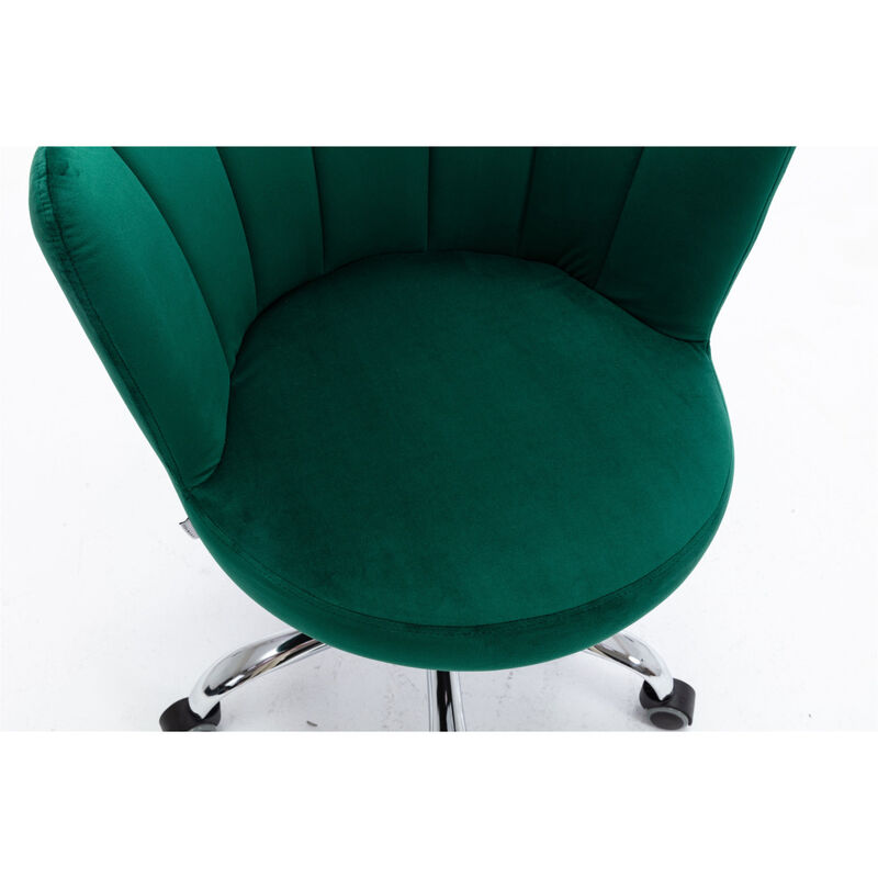 Swivel Shell Chair for Living Room/Bedroom, Modern Leisure office Chair Green