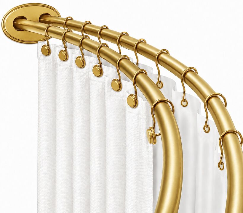 Utopia Alley Signature Aluminum Series Double Curved Shower Curtain Rod, Adjustable 45-72 Inch, Rustproof Aluminum, Dual Rod Design, Separates Curtain & Liner, Adds 8 Inches More Space