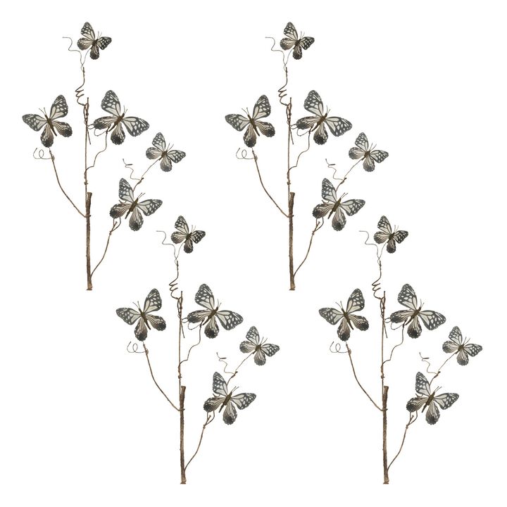 Set of 4 Butterfly Twig Sprays for Spring Arrangements, Centerpieces, or Vase Decor