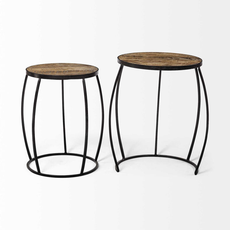 Solid Hardwood Round End Tables &ndash; Set of Two Elegant Designs
