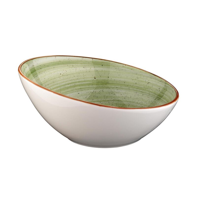 Therapy dia.6.5" h:3" 12 oz. Round Green Porcelain Bowl (Set of 4)