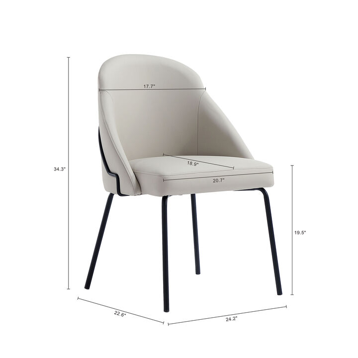 Gracie Dining Chairs in Gray and Black (Set of 4)