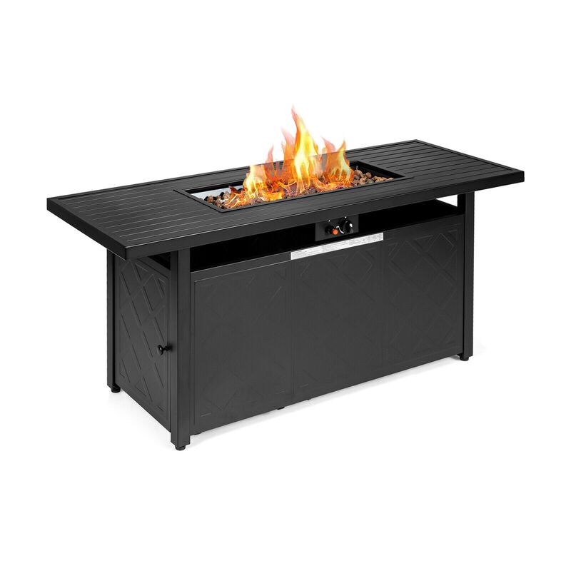 Mondawe 57" Fire Pit Table - 50K BTU, Auto-Ignition & Adjustable Feet