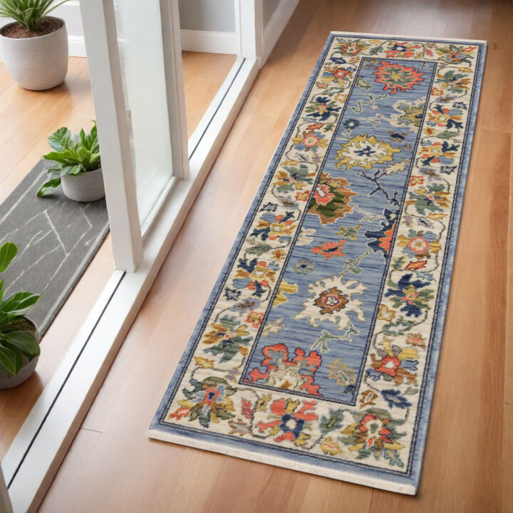HomeRoots Oriental Area Rug With Fringe