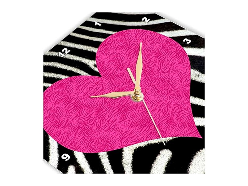 Punk Rockabilly Zebra Animal Stripe Pink Wall Clock 13 Inch Home Decor image number 2