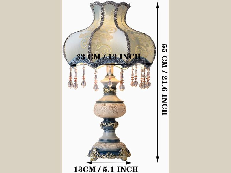 Tiffany Style White Bent Stained Glass Table Lamp for Bedroom or Living Room image number 2