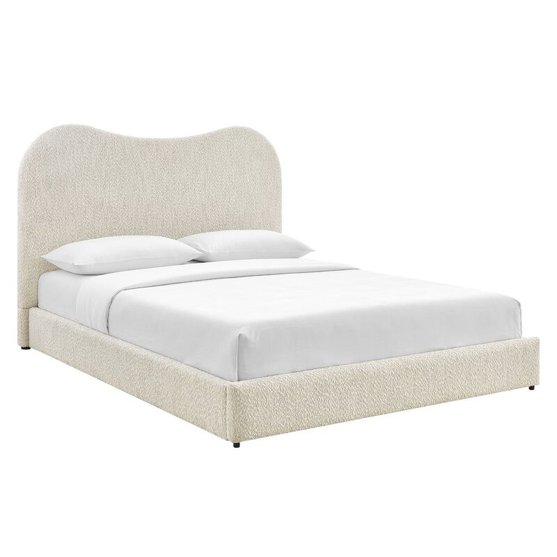Seluna Boucle Queen Platform Bed image number 0